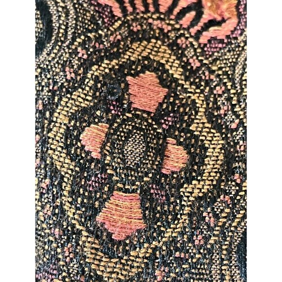 Chicos Floral Jacket L Orange Retro Boho Western Paisley Tapestry Artsy Classic - Picture 7 of 13